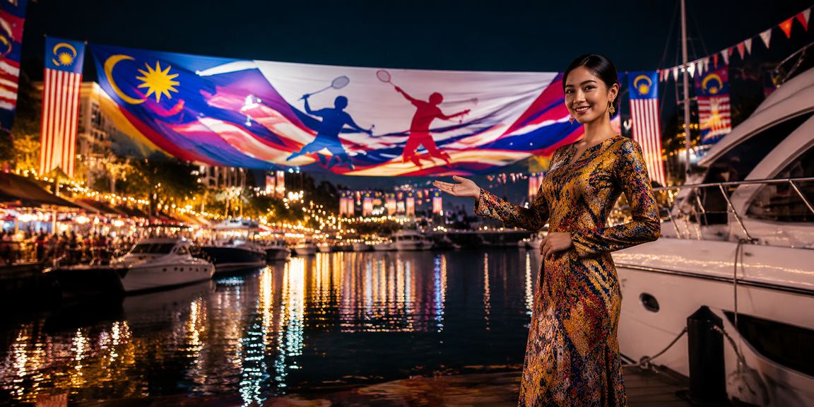 Suasana kasino hiburan Malaysia bergaya batik — meja blackjack sport088